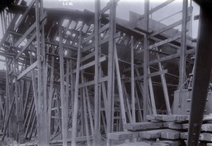 El rompehielos transbordador de trenes SS Baikal en construcción por Sir W.G. Armstrong Mitchell and Co. Ltd., en el astillero Low Walker, Newcastle upon Tyne en 1896